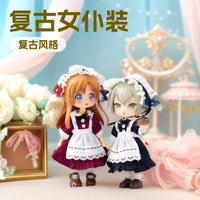 Maid Outfit for OB11 BJD Dolls - 1/12 Scale Uniform Dress Set
