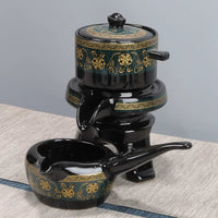 Automatic Ceramic Kung Fu Tea Set with Rotating Filter Teapot and Cups