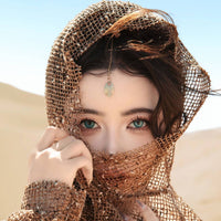 Dunhuang Desert Photography Veil Tribal Exotic Headdress Wasteland Style Hollow Scarf Accessory