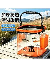 Portable Folding Transparent Square Water Bucket for Fishing and Outdoor Activities