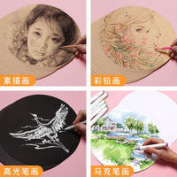 Round Double-Sided Kraft Paper Drawing Cardboard for Sketching and Hand-Painting