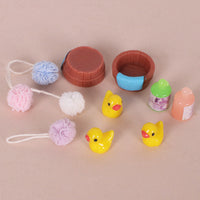 Miniature Dollhouse Bathroom Accessories Set - Toothbrush, Toothpaste, Bath Ball & Toiletries