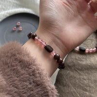 New Chinese Style Gold Silk Sandalwood Strawberry Crystal Bracelet for Women