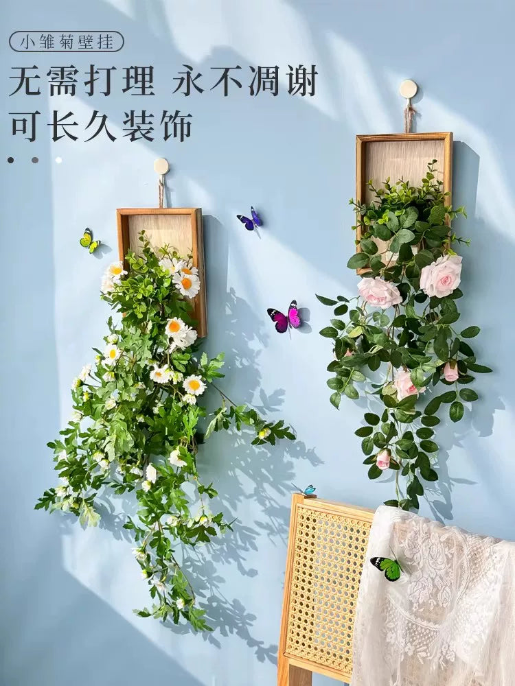 Artificial Daisy Wall Decor Hanging for Living Room, Hallway, Nursery and Photo Backdrop