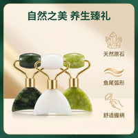 Natural Xiuyan Jade Roller and Gua Sha Set for Face and Eye Massage