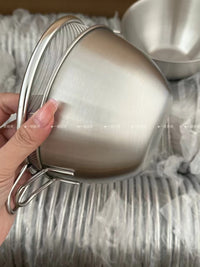 Yinuo Kitchen 304 Stainless Steel Mixing Bowl and Colander Set with Handle