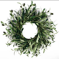 Artificial Olive Wreath with Berries for Home Decor