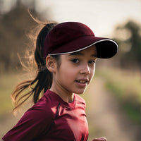 Kids Quick-Dry Water-Resistant Sun Protection Baseball Cap with Extended Brim and Ponytail Hole