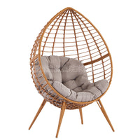Outdoor Waterproof Rattan Wicker Hanging Egg Chair with Stand