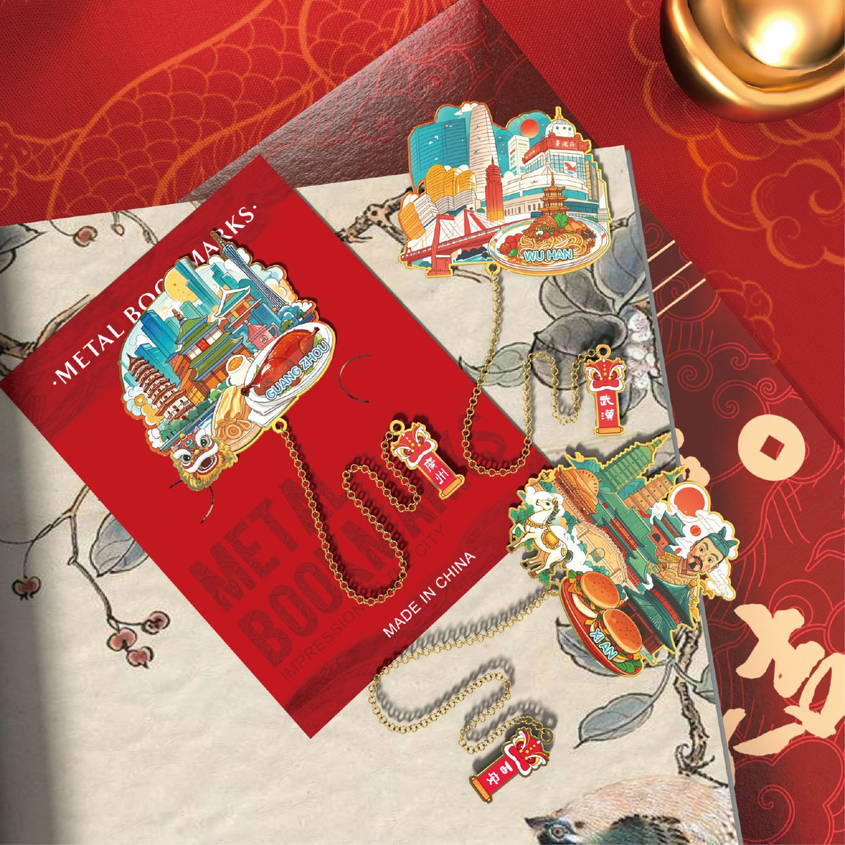 Chinese City Landmark Metal Bookmark Souvenir Gift