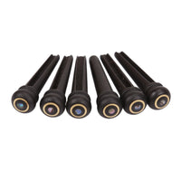 Ebony Acoustic Guitar Bridge Pins with Shell Inlay