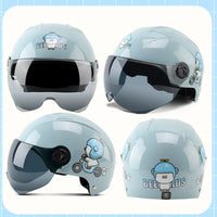 3C Certified Electric Motorcycle Half Helmet for Men and Women, Universal Four Seasons, Sunscreen Visor
