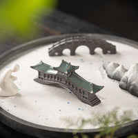 Chinese Covered Bridge Miniature Model for Micro Landscape Decor