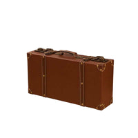 Vintage Faux Leather Suitcase Decorative Storage Trunk with Straps
