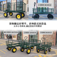 Heavy-Duty 4-Wheel Garden Cart with Folding Sides for Hauling and Camping