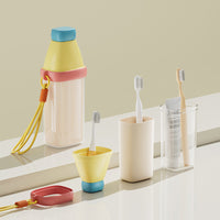 Dopamine Travel Toothbrush Holder and Rinse Cup Set, 3-in-1 Portable Toothbrush and Toothpaste Storage for Home and Kids