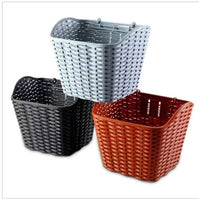 Bicycle Electric Scooter Plastic Basket with Lid and Bracket, Waterproof Front Rear Storage Basket for Cycling