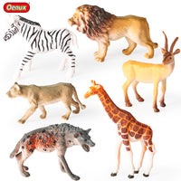 Miniature Solid African Animal Figurines Set - Realistic Wildlife Models for Kids