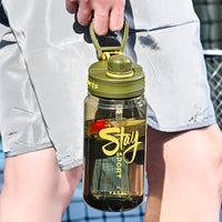 Large Capacity Plastic Water Bottle with Scale Markings for Sports and Fitness