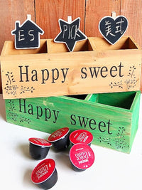 Rustic Wooden Coffee Pod Storage Box Wall Mounted Organizer Multi-purpose Decor