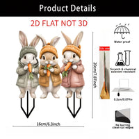 2D Acrylic Cute Rabbit Garden Stake for Outdoor Yard Lawn Pot Decoration