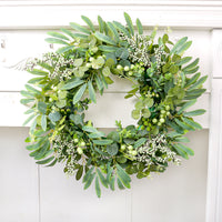 Artificial Berry Eucalyptus Garland Wreath for Holiday Decor