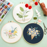 DIY Embroidery Kit for Beginners - Ribbon, Cross Stitch, or Punch Needle Craft Set