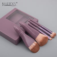 Portable Makeup Brush Set with Mirror Travel Case, Soft Bristle Powder & Eyeshadow Brushes