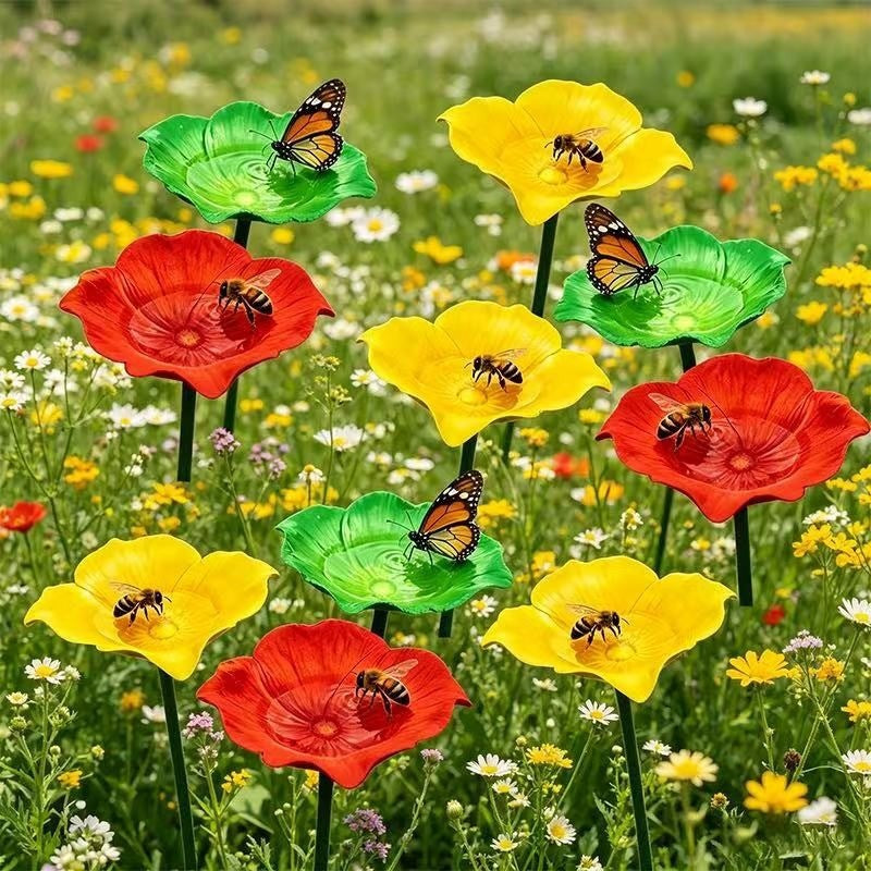Outdoor Garden Iron Bird Feeder & Bee Waterer