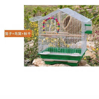 Metal Roof Decorative Bird Cage for Parakeets, Finches, Peonies, Iron Art Breeding Cage, Small Bird House