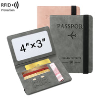 RFID Blocking Passport Holder with Vaccine Card Slot & Multi-Card Slots, Slim Travel Document Organizer