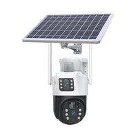 Solar Powered Outdoor Security Camera 360° Night Vision Dual-Lens Remote Monitoring