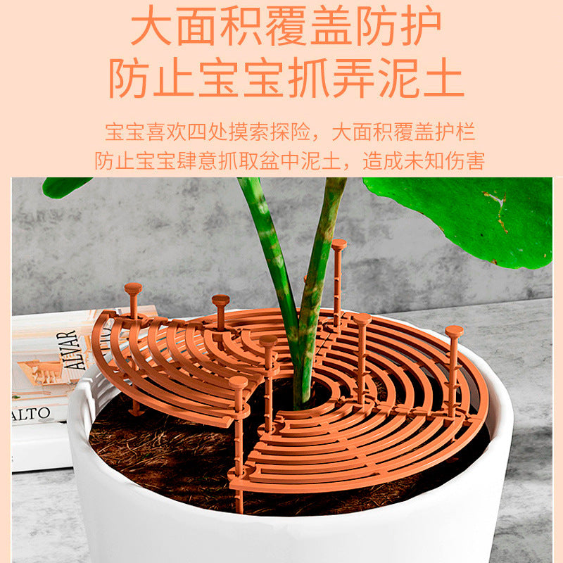 Plant Pot Soil Cover with Anti-Cat Spikes - Child & Pet Protection for Indoor/Outdoor Potted Plants