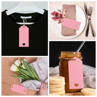 50-Pack Pink Gift Tags with 10m Jute Twine for DIY Craft & Packaging Decoration