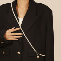 Avant-Garde Pearl Gyro Necklace Body Chain for Women, Versatile Crossbody Design for Suits and Hoodies