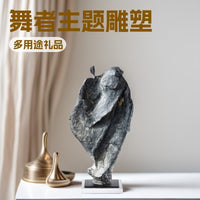 Wabi-Sabi Style Dancer Figurine Resin Sculpture for Home Decor