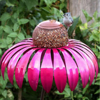 Metal Flower Hummingbird Feeder for Garden & Patio