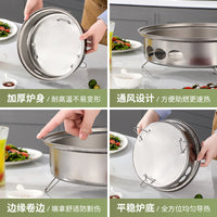 Portable Charcoal Grill with Grate and Pan, Smokeless BBQ for Outdoor Camping and Home Use