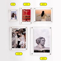 Magnetic Acrylic Photo Frame for Instant Photos & Cards - Wall Mount or Fridge Display