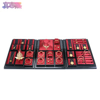 Chinese Style Lacquer & Silk Jewelry Display Trays for Necklaces, Bracelets, Earrings