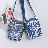 Women's Nylon Mini Crossbody Bag Vertical Shoulder Key Coin Purse