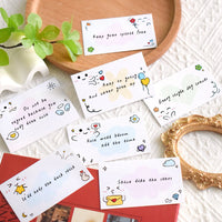 Creative Blank Mini Cards for Students - Cute Cartoon Design, Learning Word Cards, Message Cards