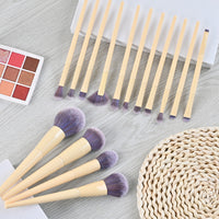 Professional 15-Piece Beige Makeup Brush Set for Eyeshadow, Blush, Highlight, Concealer, and Foundation