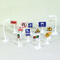 Miniature City Road Sign Model Set for Diorama and Sand Table Scenery