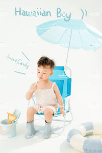Kids' Foldable Candy-Colored Beach Chair with Umbrella for Outdoor Leisure and Photography