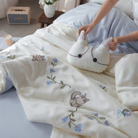 Tencel Lyocell Cat Print 4-Piece Bedding Set for Summer, Silky Smooth and Cool