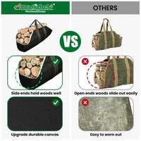 Waterproof Firewood Log Carrier Bag, Large Capacity Portable Camping Tote