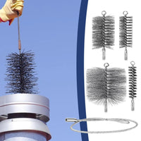 Stainless Steel Wire Chimney Pipe Cleaning Brush with Rod for Rust Removal Polishing