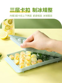 Spherical Ice Cube Tray with Lid, Food-Grade Silicone Ice Ball Maker for Home Freezers