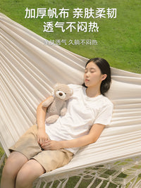 Fringed Hammock with Anti-Tip Design, Portable for Indoor/Outdoor Use, Double Person Capacity